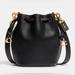 Coach Bags | Coach 1941 Camila Bucket Crossbody Bag In Brass/Black Glovetanned Leather Nwt | Color: Black/Gold | Size: Os