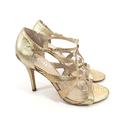 Michael Kors Shoes | Kors Michael Kors Strappy Metallic High Heels Size 9.5 Womens Light Gold Sandals | Color: Gold | Size: 9.5