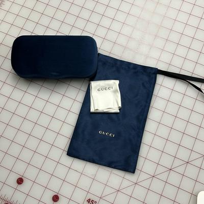 Gucci Accessories | Gucci Sapphire Blue W/ Bordeaux Eyeglass/Sunglass Case Microfiber Cloth/ Pouch | Color: Blue | Size: Os