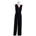 MICHAEL Michael Kors Jumpsuit V Neck Sleeveless: Black Solid Jumpsuits - Women's Size Medium