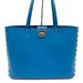 Michael Kors Bags | Michael Kors Manhattan Smooth Leather Shoulder Tote Bag Lagoon/Gold | Color: Blue/Gold | Size: Large