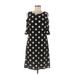Tommy Hilfiger Casual Dress - Shift: Black Polka Dots Dresses - Women's Size 6