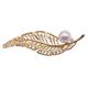 Brooches Pins Exquisite Leaf-shape 11mm Freshwater Broochh Pin for Women luxurious