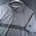 Adidas Shirts | Adidas Golf Polo Short Sleeve Shirt Mens Small Gray Black Striped Stretch Active | Color: Gray | Size: S