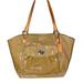 Coach Bags | Coach Leah Signature Embossed Patent Leather Tote With Flaws | Color: Cream/Tan | Size: Os