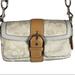 Coach Bags | Authentic Vintage Coach Signature Logo Bag With Tan Leather Buckle | Color: Cream | Size: Os
