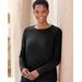 Blair Soft Spun® Acrylic Long Sleeve Jewel Neck Sweater - Black - S - Misses