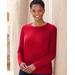 Blair Soft Spun® Acrylic Long Sleeve Jewel Neck Sweater - Red - XL - Misses