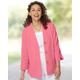 Blair Women's Nantucket Textured-Cotton Relaxed Jacket - Pink - PL - Petite