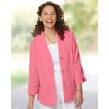 Blair Women's Nantucket Textured-Cotton Relaxed Jacket - Pink - 1X - Womens