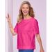 Blair Women's Captiva Cotton Side-Button Top - Pink - 2X - Womens