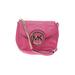 MICHAEL Michael Kors Leather Crossbody Bag: Pebbled Pink Solid Bags