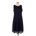 Neiman Marcus Casual Dress - Party Scoop Neck Sleeveless: Blue Print Dresses - Women's Size 16