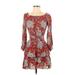 Urban Outfitters Casual Dress: Red Floral Motif Dresses - Women's Size X-Small