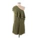 Haute Hippie Casual Dress - Mini Plunge Sleeveless: Green Print Dresses - Women's Size Medium