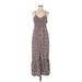 World Market Casual Dress - A-Line Plunge Sleeveless: Brown Dresses - Women's Size Small