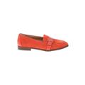 Rockport Flats: Slip-on Stacked Heel Casual Red Solid Shoes - Women's Size 10 - Almond Toe