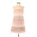 Storia Cocktail Dress - Mini Square Sleeveless: Pink Stripes Dresses - New - Women's Size Small