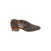 Madewell Flats: Slip On Stacked Heel Boho Chic Brown Shoes - Women's Size 6 - Almond Toe