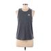 Adidas Active Tank Top: Gray Graphic Activewear - Women's Size Medium