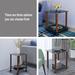 1-Piece Black + Walnut Side Table,2-Tier Space End Table,Modern Night Stand,Sofa table,Side Table with Storage Shelve