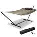 Hammock with Stand for 2 Person 500Lbs with Carrying Case Outdoor Patio Camping - One-size