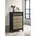 Schmitt Light Brown and Black 5-drawer Chest