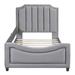 Upholstered Daybed with Classic Stripe Shaped Headboard