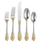 Luxury 20 Pieces 18/10 Stainless Steel Flatware set, Service for 4, silver plated, Fine Silverware set