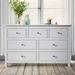 Modern 7 Drawers Solid Wood Dresser, Storage Cabinet Sideboard for Bedroom, Living Room, Entryway, Hallway