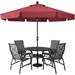 Patio Umbrella 10ft - Outdoor Table Umbrella with Push Button Tilt and Crank