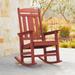 LUE BONA Plastic Outdoor Patio Adirondack Rocking Chair For Porch Set of 1 - 34.6"D x 28"W x 43.7"H