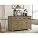 51" Coffee Gray Oak Finish Dresser with 6 Drawers and Black Handles