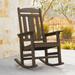 LUE BONA Plastic Outdoor Patio Adirondack Rocking Chair For Porch Set of 1 - 34.6"D x 28"W x 43.7"H