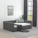 Daybed with Trundle Velvet Upholstered Tufted Sofa Bed