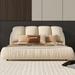 Queen Size Luxury Upholstered Bed With Thick Headboard, Velvet Queen Bed with Oversized Padded Backrest