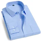 Men's cotton shirt no-iron business Solid color casual twill fashion long sleeve social office high
