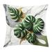 Ambesonne Throw Pillow Cushion Cover Marble Boho Mid Century Pale Grey Fern Green | 16"H x 16"W | Wayfair min_429419_16x16