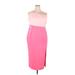 Pink Lily Casual Dress - Sheath Open Neckline Sleeveless: Pink Print Dresses - Women's Size 3X