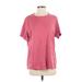 Croft & Barrow Short Sleeve T-Shirt: Pink Print Tops - Women's Size 1X Plus