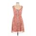 LC Lauren Conrad Casual Dress - Mini Scoop Neck Sleeveless: Pink Print Dresses - Women's Size 10