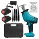 21V Cordless Electric Reciprocating Saw Quick Change Blade Rechargeable Li-ion Battery Saw Metal