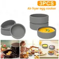 3Pcs Air Fryer Egg Mold Silicone Non Stick Egg Pan Mold Temperature Resistant Egg Boiler Cup