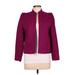 Suits, Ltd. Jacket: Short Purple Print Jackets & Outerwear - Women's Size 12 Petite