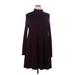 Apt. 9 Casual Dress - A-Line High Neck Long sleeves: Burgundy Dresses - Women's Size 2X-Large