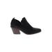 Lucky Brand Ankle Boots: Slip On Stacked Heel Casual Black Solid Shoes - Women's Size 8 - Almond Toe