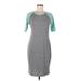Lularoe Casual Dress - Sheath Scoop Neck Short sleeves: Gray Color Block Dresses - Women's Size Medium