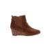 Franco Sarto Ankle Boots: Brown Solid Shoes - Women's Size 6 - Almond Toe