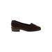 Rangoni Flats: Loafers Chunky Heel Work Burgundy Solid Shoes - Women's Size 5 - Almond Toe