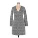 MICHAEL Michael Kors Casual Dress - Sheath V-Neck Long sleeves: Gray Dresses - Women's Size X-Large